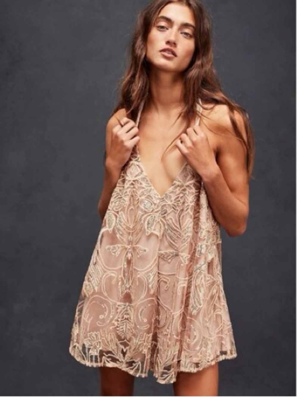 Free People Embellished Sequin Lace Romper - Picture 4 of 5